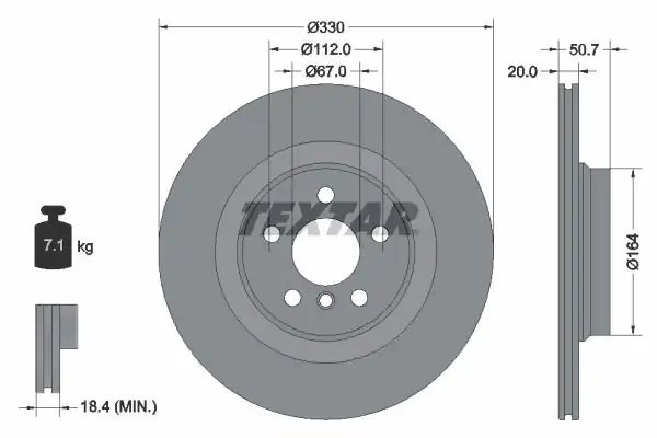 TEXTAR 92306805 | Fren Diski Bmw F 39 40 44 U 11 2 Adet