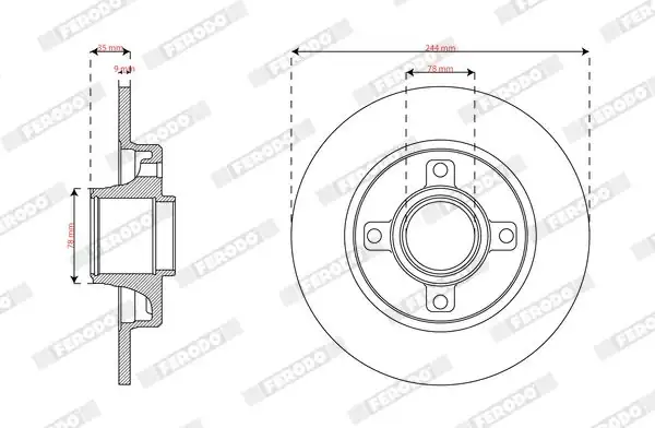 FERODO DDF2929-1 | Fren Diski Opel Crossland X 244mm Rulmanlı Arka