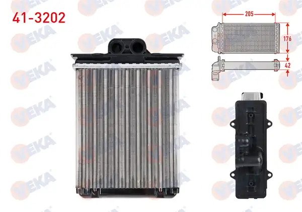 VEKA 41-3202 | Kalorifer Radyatörü Mekanik Opel Vectra B 1 6i Klimalı Borusuz 1995 2003