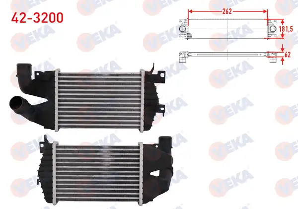 VEKA 42-3200 | Turbo Radyatörü İntercooler Opel Astra H 1 3 CDTI 2004 2010