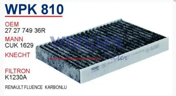 Renault Fluence Tüm Modeller polen Filtresi Karbonlu