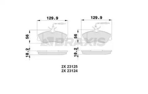 BRAXIS AB0020 | Ön Fren Balatası Partner P306 Cabrıolet Sedan 1 8i 16v 2 0i Berlingo Xsara 1 8i 1 9d 03 Fisl