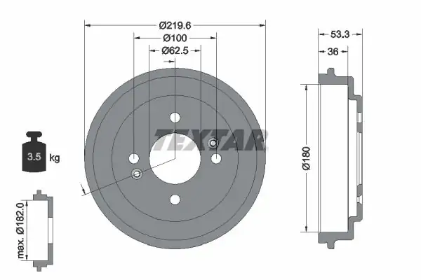 TEXTAR 94044400 | Fren Kampanası Picanto 1 0 11 17 Arka