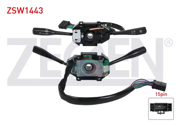 ZEGEN ZSW1443 | Far Sinyal Silecek Kumanda Kolu 15 Pin Mitsubishi L300 1987 1996