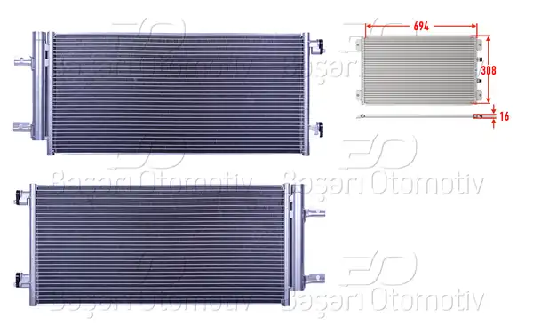 WISCO 2143119-00 | Klima Radyatörü 694x308x16 Opel Astra K 1 0 1 4 Turbo 1 6 CDTI 1 6 Turbo 15