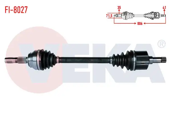 Veka Fi 8027 Komple Aks Sol Ön Fiat Ducato 250 2 3 Mjt 806mm 2006 2014 Boxer Jumper