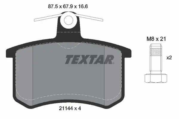 TEXTAR 2114401 | Fren Balatası VW A80 A100 Golfı Arka