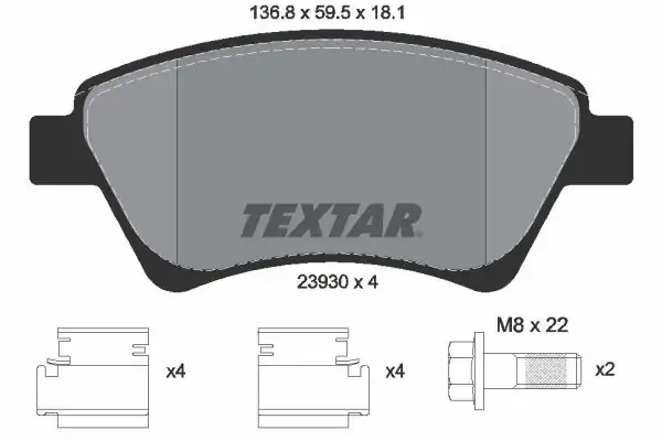 TEXTAR 2393001 | Fren Balatası Renault Kangoo Megane II Scenic Ön