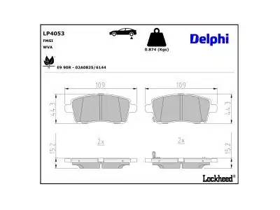 DELPHI LP4053 | Fren Balatası Tıggo 7 16 Arka