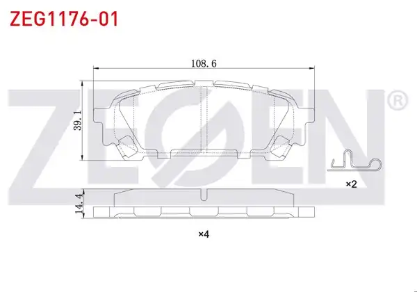 ZEGEN ZEG1176-01 | Fren Balata Arka Subaru Impreza (Gd, Gg) 2.0İ 2000-2007 / Forester (Sg) 2002-2007