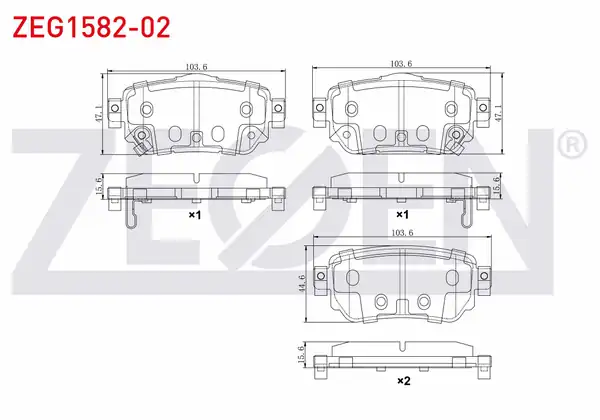 ZEGEN ZEG1582-02 | Fren Balata Arka Ikazlı Nissan Qashqai