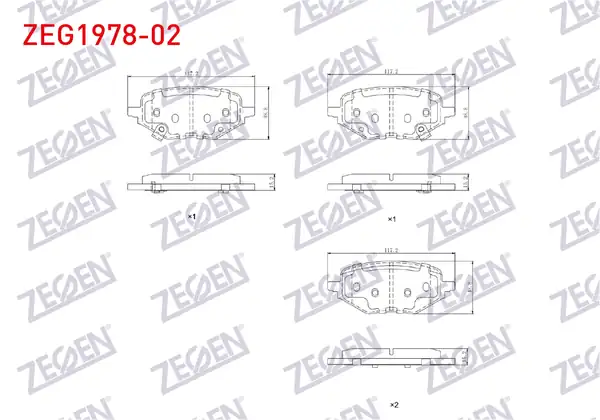 ZEGEN ZEG1978-02 | Fren Balata Arka Ikazlı Mg ZS ZS Ev 2019