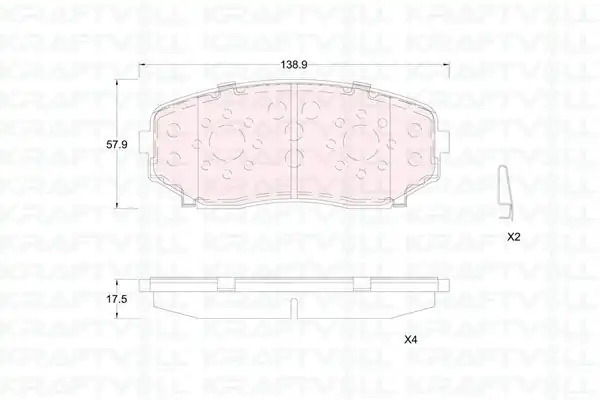 KRAFTVOLL 07010355 | Ön Fren Balatası Mazda Cx 7-Cx 9 2007-2014
