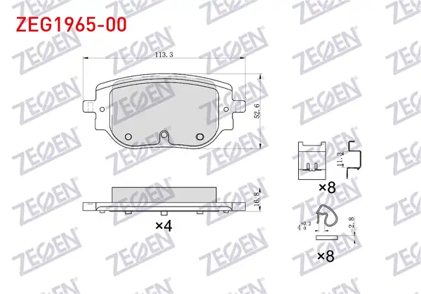ZEGEN ZEG1965-00 | Fren Balata Arka Ikazlı Peugot Expert 2020 Citroen Jumpy 2020 Opel Zafira D 2020 Toyota Proace 2020