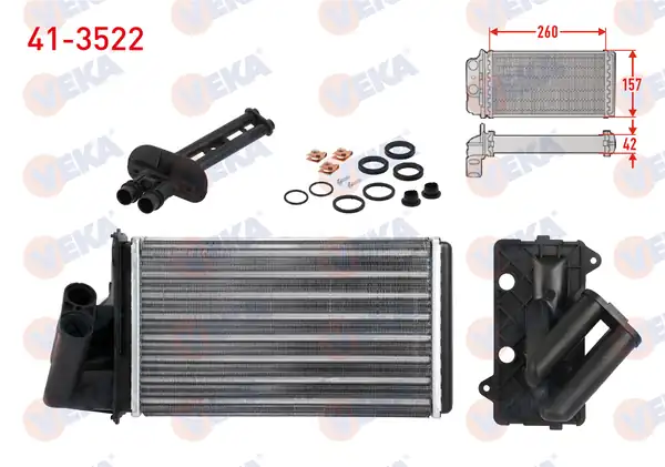 VEKA 41-3522 | Kalorifer Radyatörü Mekanik Renault Laguna İ B56 556 2 0i 1993 2001