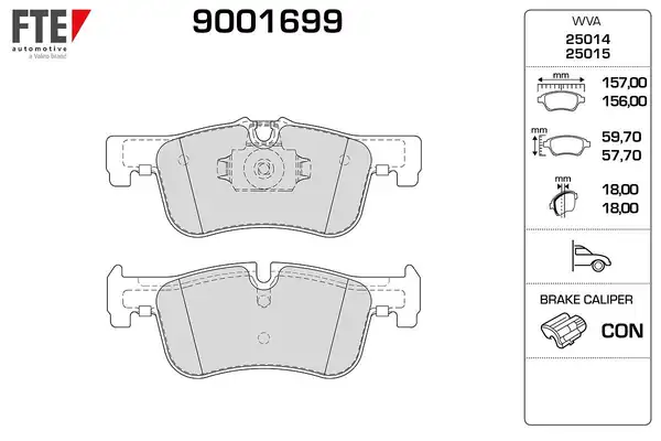 FTE 9001699 | Ön Fren Balatası F20 F22 25014