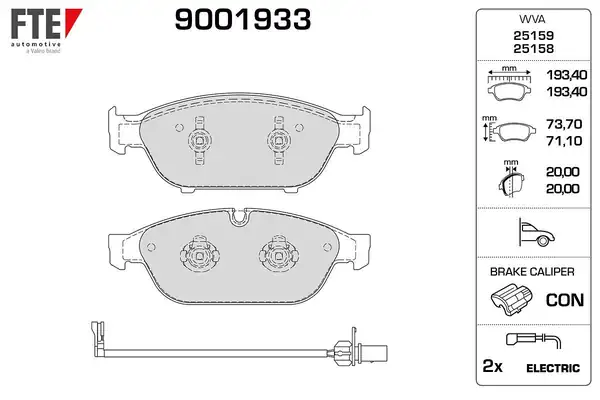 FTE 9001933 | Fren Balatası A6 A7 10 Ön