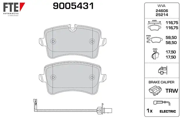 FTE 9005431 | Arka Fren Balatası A6 A7 Macan 10