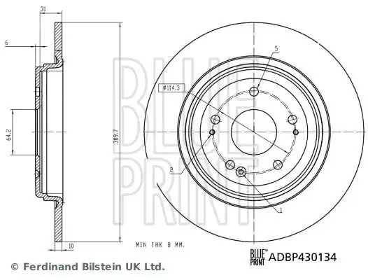 BLUEPRINT ADBP430134 | Honda Cr V 16 Arka Fren Diski 3105 42510 Tny E00 42510 Tly H00 2 Adet
