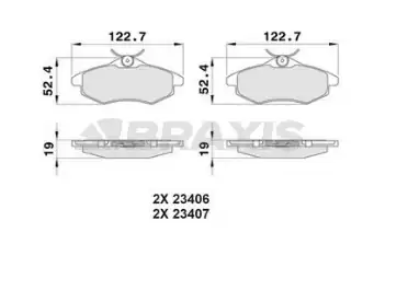 BRAXIS AA0011 | Ön Fren Balatası Citroen C2 C3 C3 Plurıel 1 1 1 6 Hdi 03