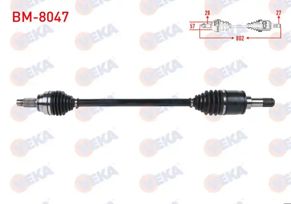 VEKA BM-8047 | Komple Aks Sağ Arka Uzunluk 802mm BMW 1 Serisi (F20,F21) 116 İ-118 İ-120 İ 2010-/ 3 Serisi (F30) 316 İ-318 İ-320 İ-320İ Xdrive 2011-/ 4 Serisi (F32) 418 İ 2013 -