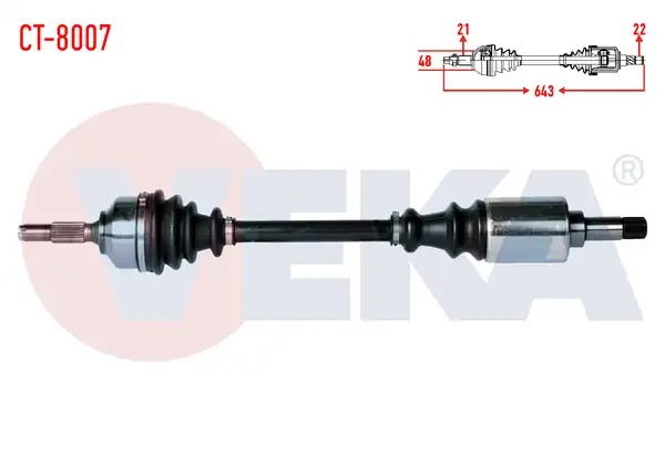 Veka Ct 8007 Komple Aks Sol Ön Citroen C2 Jm 1 4 Hdi Ma68 Şanzıman Uzunluk 643mm 2003 2009