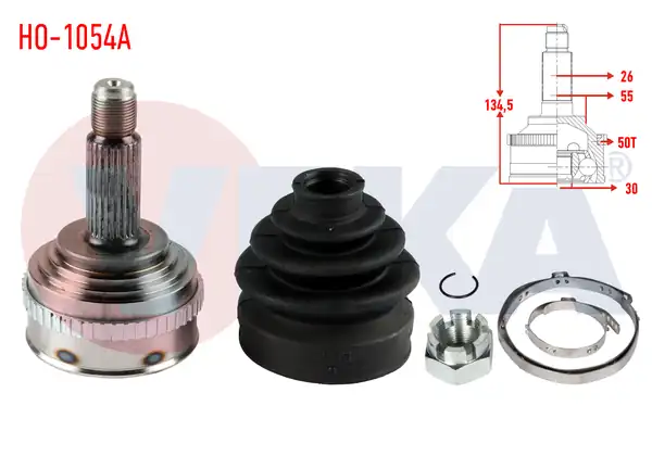 Veka Ho 1054a Aks Kafası Sol Sağ Ön Dış Honda Civic V 1 5i ABS li 50 Dış 26x30x55 Uzunluk 136mm 1995 2001