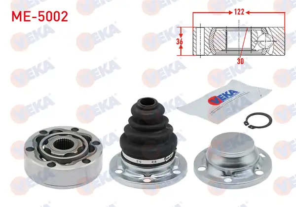 Veka Me 5002 Aks Kafası Sol Sağ Ön İç 30x36x122 Mercedes Vito 638 108 CDI 1997 2003