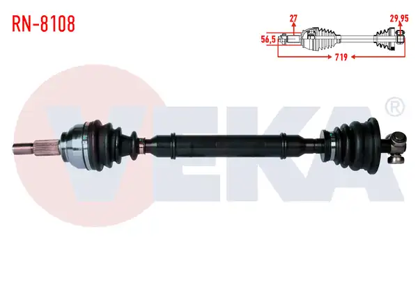 Veka RN 8108 Komple Aks Sol Ön Renault Laguna II Bg0 1 1 6i 16v M T Jh3 Şanzıman Uzunluk 719 mm 2001 2007