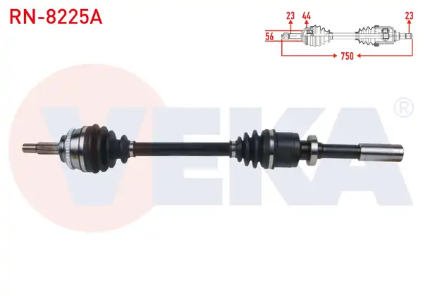 Veka RN 8225a Komple Aks Sağ Ön ABS li 44 Dış Uzunluk 750mm Renault Megane İ 1 9 Dtı 2 0i 1996 2003 Scenic İ 1 6i 16v 1 9 Dtı 2 0 16v 1999 2003