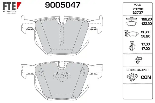 FTE 9005047 | Arka Fren Balatası Bmw E60 E61 E63 E64 03 10