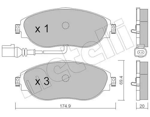 METELLİ 22-0952-0 | Ön Fren Balatası VW Passat 11 15 Sharan 11 Seat Alhambra 11