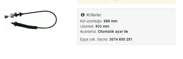 CAVO 4501605 | Debriyaj Teli Citroen Xsara Picasso 00 Otomatik Ayarlı 1 4 Hdi