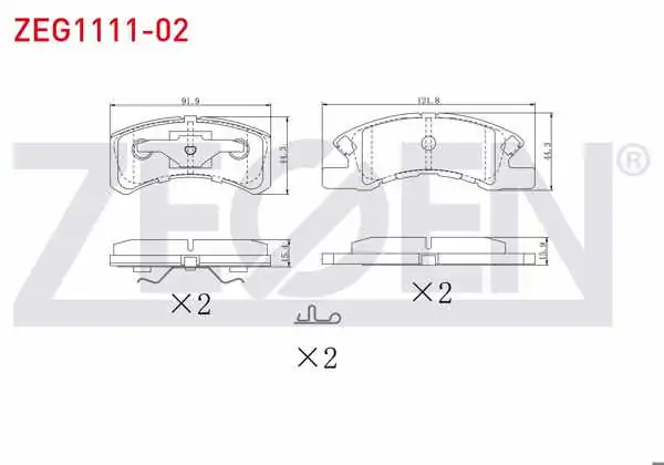 ZEGEN ZEG1111-02 | Fren Balata Ön Mitsubishi Attrage (A10_) 1.2 2014-/ Daihatsu Cuore VII 1.0 2003-2007
