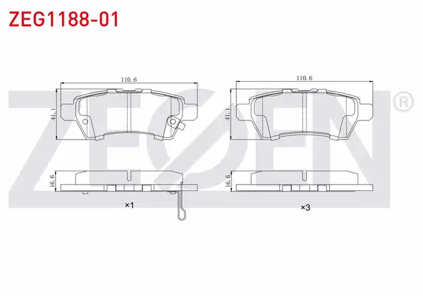 ZEGEN ZEG1188-01 | Fren Balata Arka Ikazlı Nissan Pathfinder R51 2 5 dCi 4wd 2005 Nissan Navara D40 2 5 dCi 2005 2015