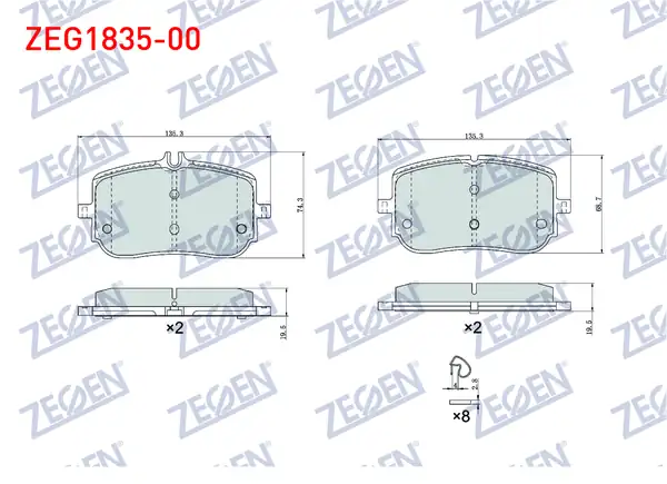 ZEGEN ZEG1835-00 | Fren Balata Ön Mercedes A 180 D 200 W177 2018 CLA 180 D 200 C118 2019