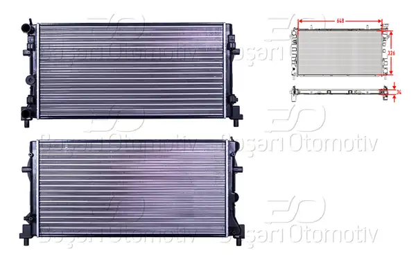 AUTOLUX 1113025-22 | Su Radyatörü Mekanik Mt-At 648X326 mm VW Polo 1.2 1.4 1.6Tdı 09 >