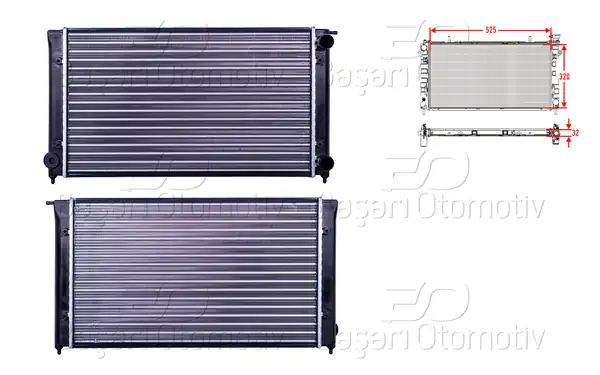 AUTOLUX 1113065-22 | Su Radyatörü Mekanik M-T 525x320x32 VW Golf 1 2 Toledo Caddy 88