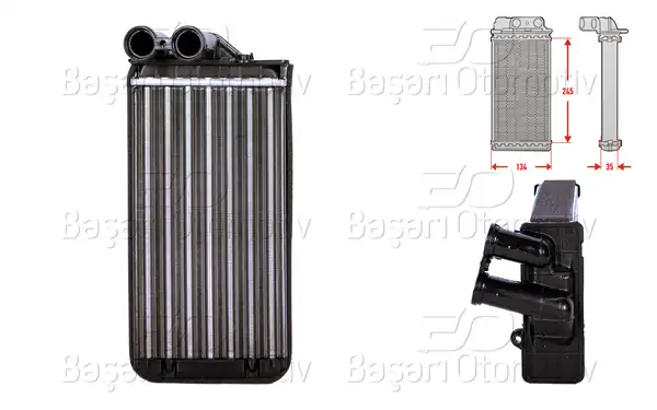 AUTOLUX 3113029-22 | Kalorifer Radyatörü Mekanik 245x134x35 Peugeot 307 00 07 Citroen C4 04 11