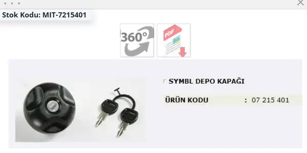 Renault Symbol Depo İç Kapağı Mita Marka