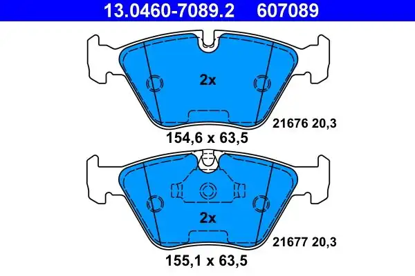 ATE 130460 70892 Fren Balatası Ön Bmw E39 95 03 ZS E46 E85 E83