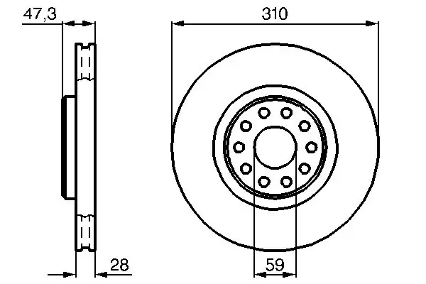 BOSCH 0986478669 | Fren Diski Ön Havalı 310 mm (Alfa Romeo 166) | 2 Adet