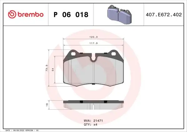 BREMBO P06018 | Fren Balatası Ön BMW E38 E31 E34 7.28-7.30 95-01