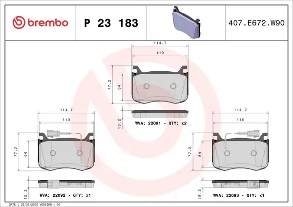 BREMBO P23183 | Fren Balatası Ön Low-Met Alfa Romeo Giulia 15>