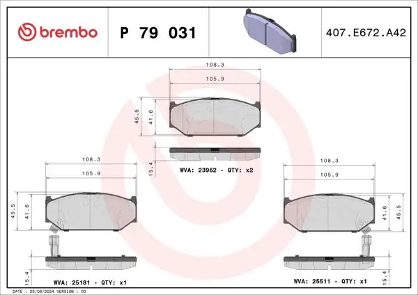BREMBO P79031 | Fren Balatası Ön Low-Met Suzuki