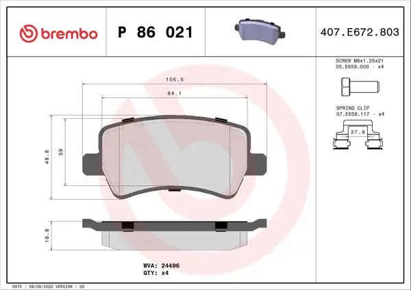 BREMBO P86021 | Arka Fren Balatası Range Rover Evoque Freelander II S Max Galaxy III Mondeo IV Volvo S60 S80 V60 V70 Xc60 Xc70