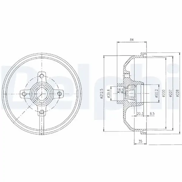 DELPHI BF111 | Fren Kampanası Arka Opel Corsa A B Tigra 82 01 200mm