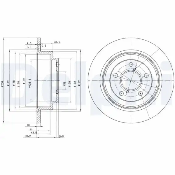 DELPHI BG2826 | Fren Diski Arka Forester 98-10 Impreza 93-01 1.6 1.8 Legacy 95-00 2.0 2.2 Düz 266mm