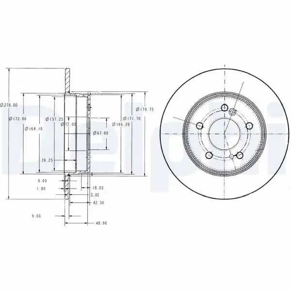 DELPHI BG3326C | Disk Arka Mercedes C-Seri W202-W203 E-Seri W124-W210 96-07