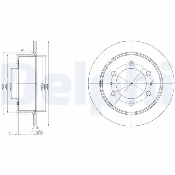 DELPHI BG3522 | Disk Arka 05-Rexton 97-Musso 1 Adet